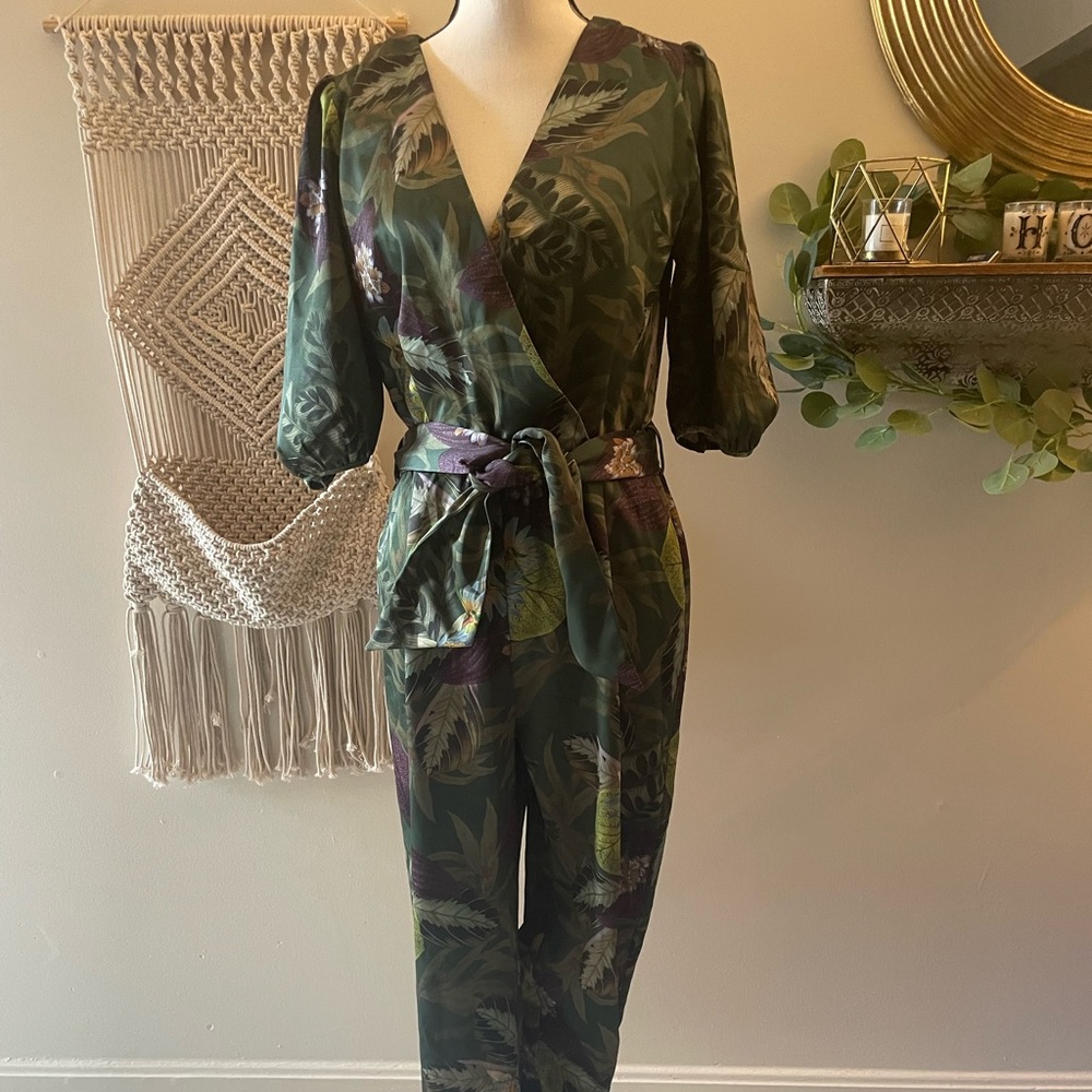 Satin Jumpsuit with waist belt